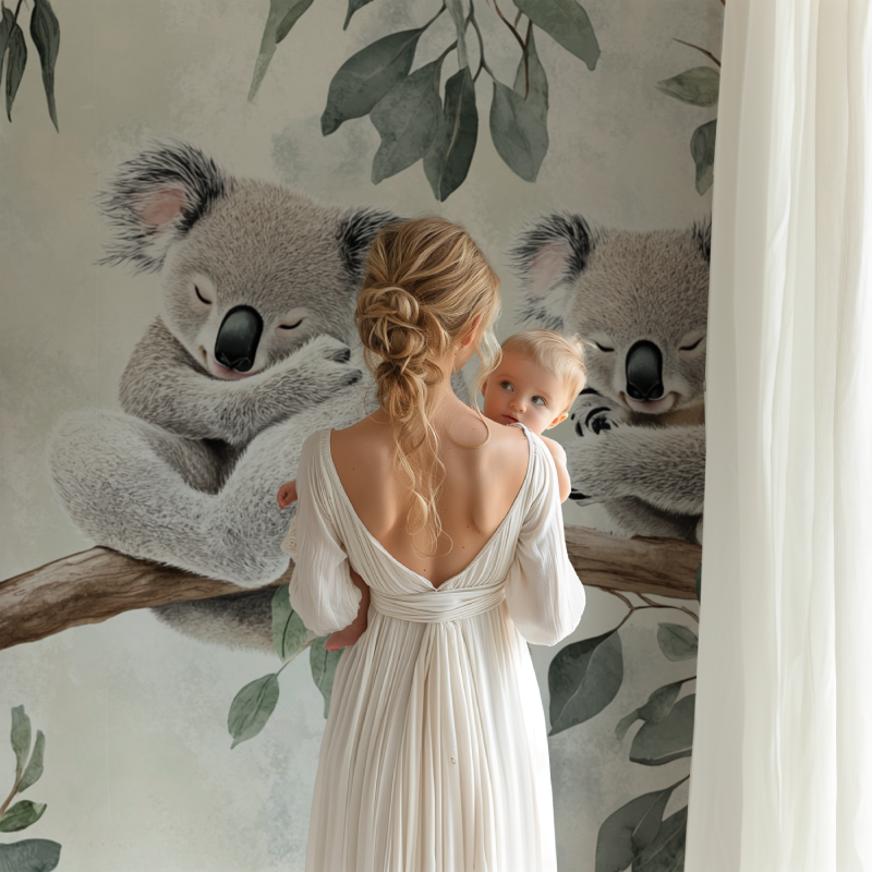 Papier peint koala qui fait dodo bb123