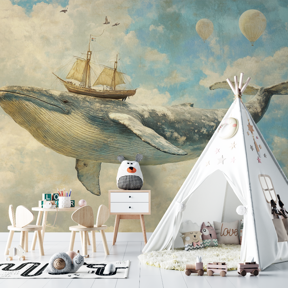 Papier peint chambre bebe baleine chambre bebe