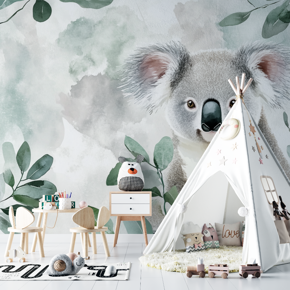 Papier peint koala reve dans la brume chambre bebe