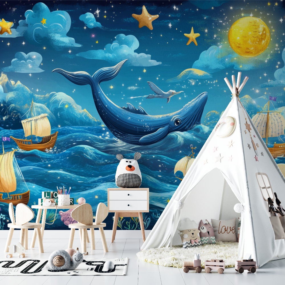 Papier peint marin deco chambre ocean onirique chambre bebe