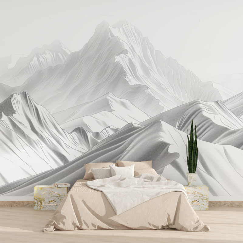 Papier peint restaurant montagn...ique style tapisserie 2025