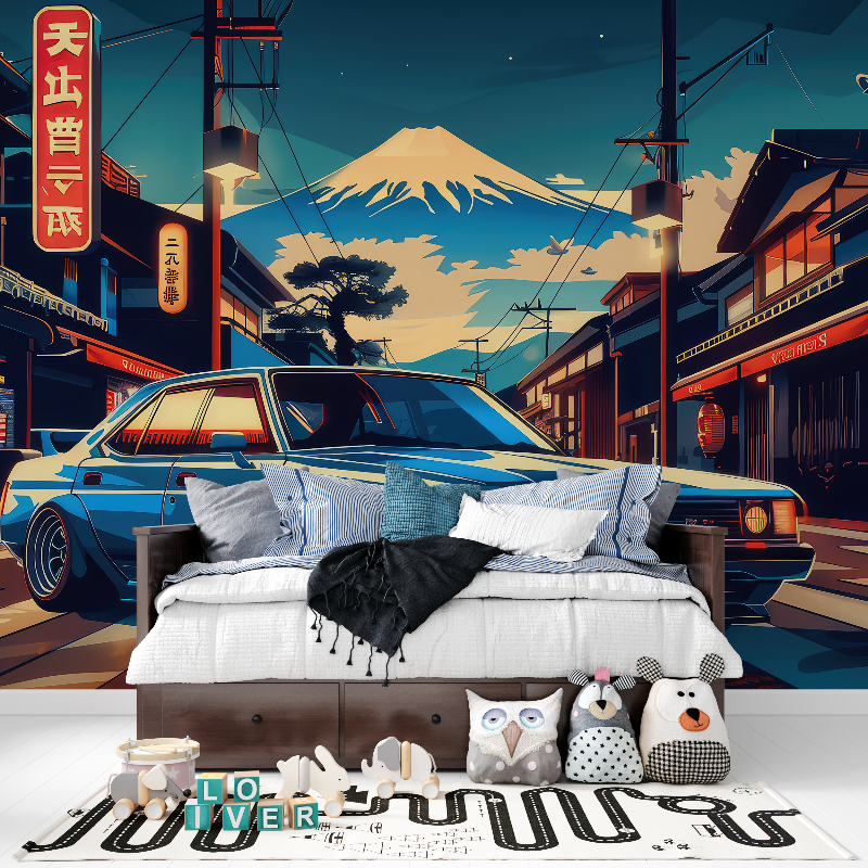 Papier peint voiture de sport anime tapisserie pour ado