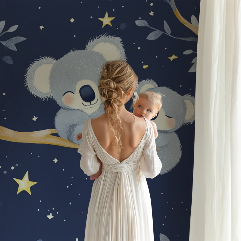 Papier peint koala parmi les etoiles bb123