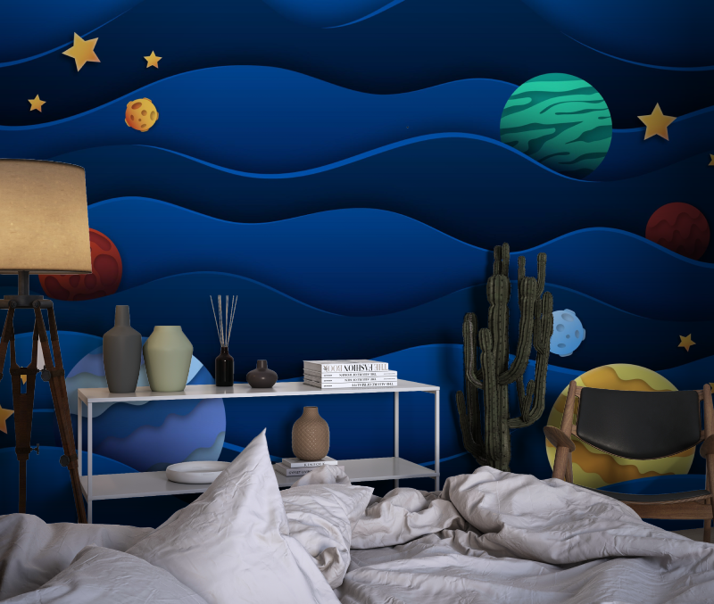 Papier peint chambre garcon espace chambre dado1