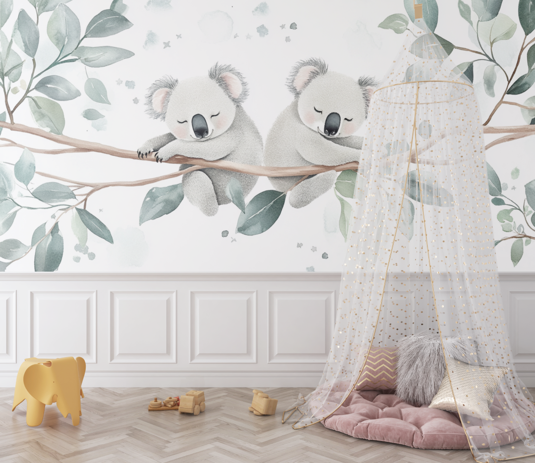 Papier peint koala qui reve eveille bebe
