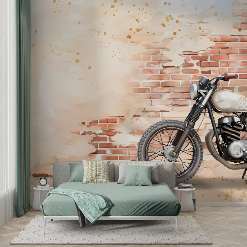 Papier peint photo mural xxl moto murs