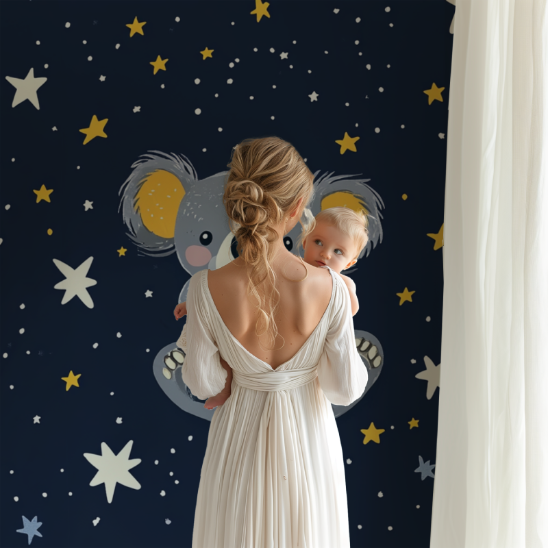 Papier peint koala parmi les etoiles bb123