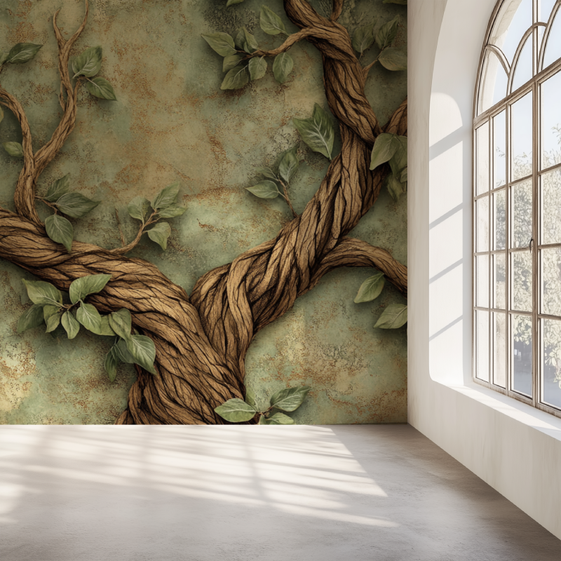 Papier peint arbre genealogique mur simple