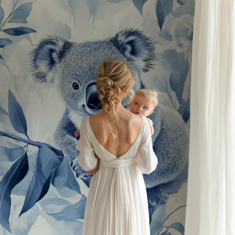 Papier peint koala dans les feuillages givres bb123