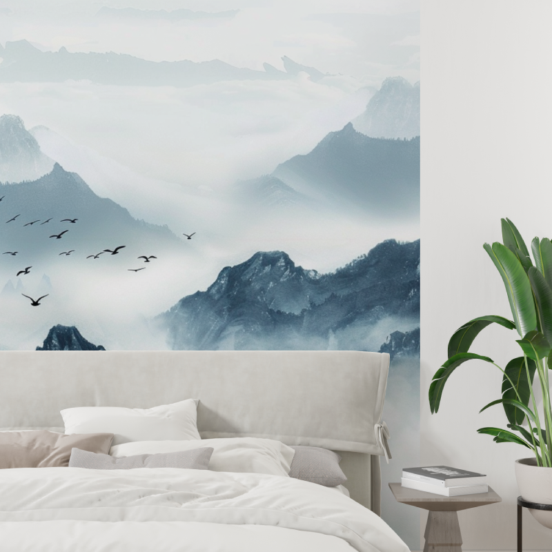 Papier peint lever de jour en chine tapisserie tendance