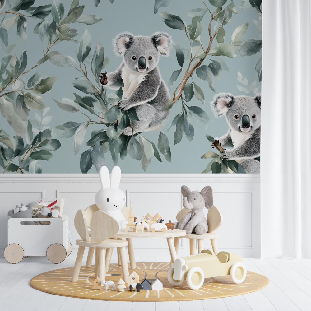Papier peint koala dans le calme du soir chambre de bebe