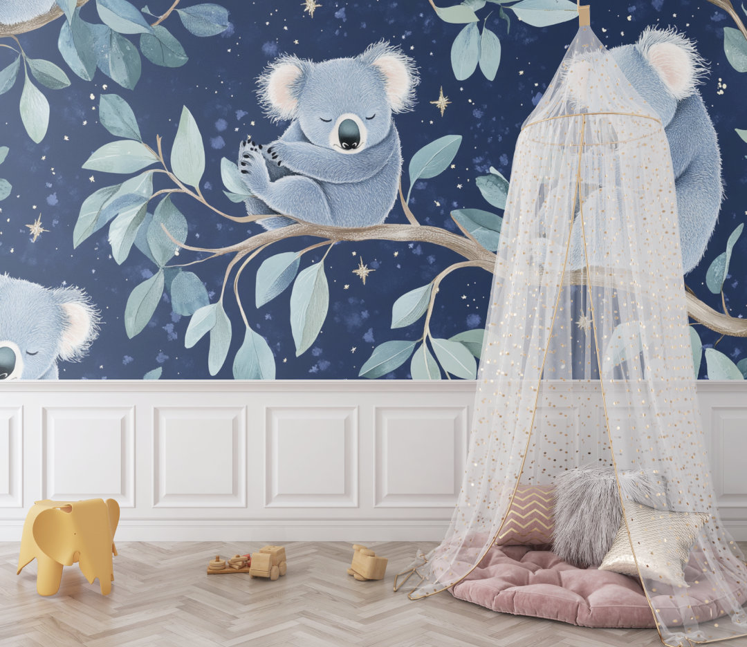Papier peint koala sous la voute celeste bebe