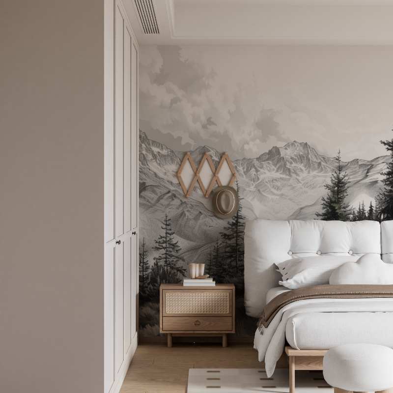 Papier peint montagne massif des alpes mural