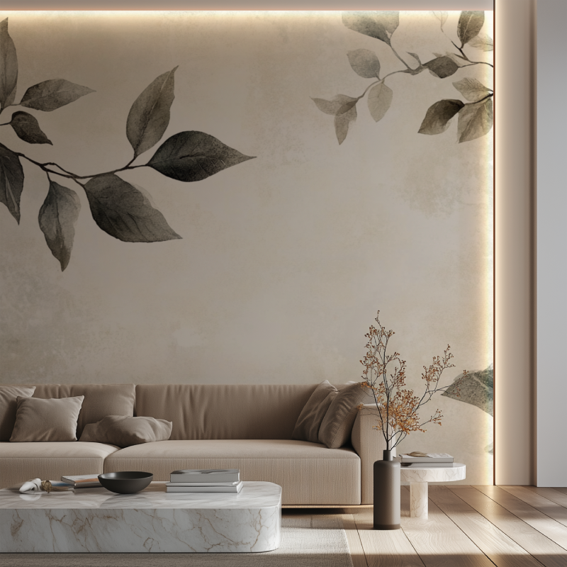 Papier peint arbre genealogique canape neon