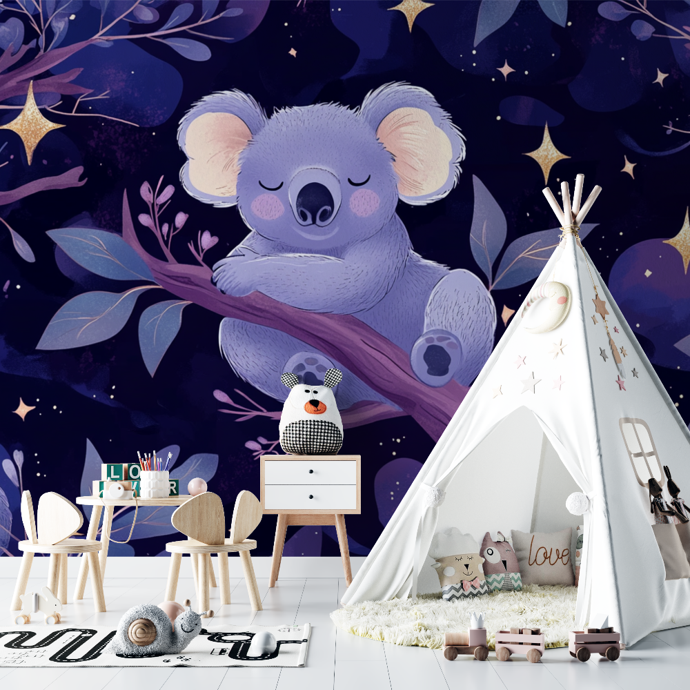 Papier peint koala sous la voute celeste chambre bebe