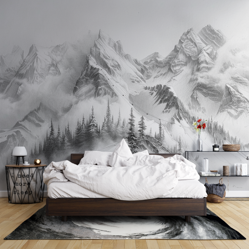 Papier peint montagne sommet de chamonix leroy merlin mur