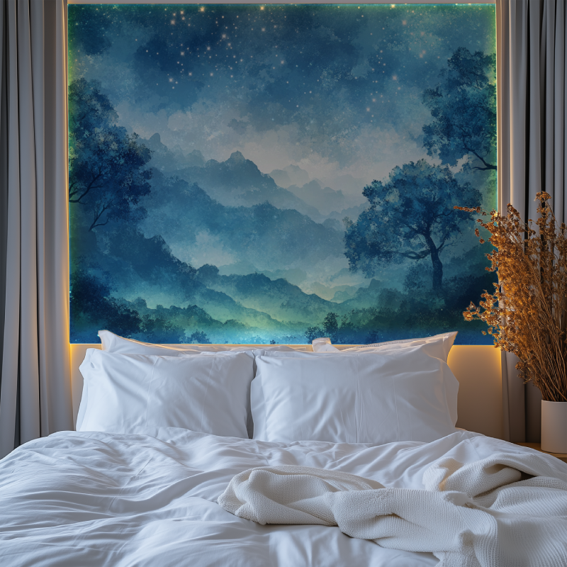 Papier peint arbre etoile chambre premium