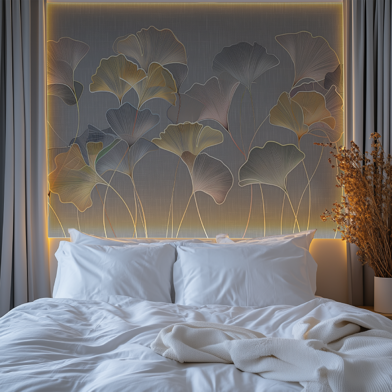 Papier Peint Gingko Dorés Tendance