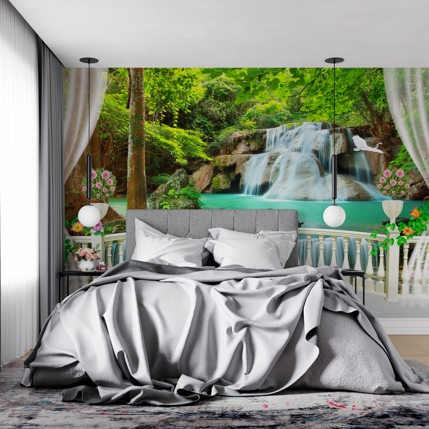 Trompe L Oeil Waterfall Wallpaper - Second Image