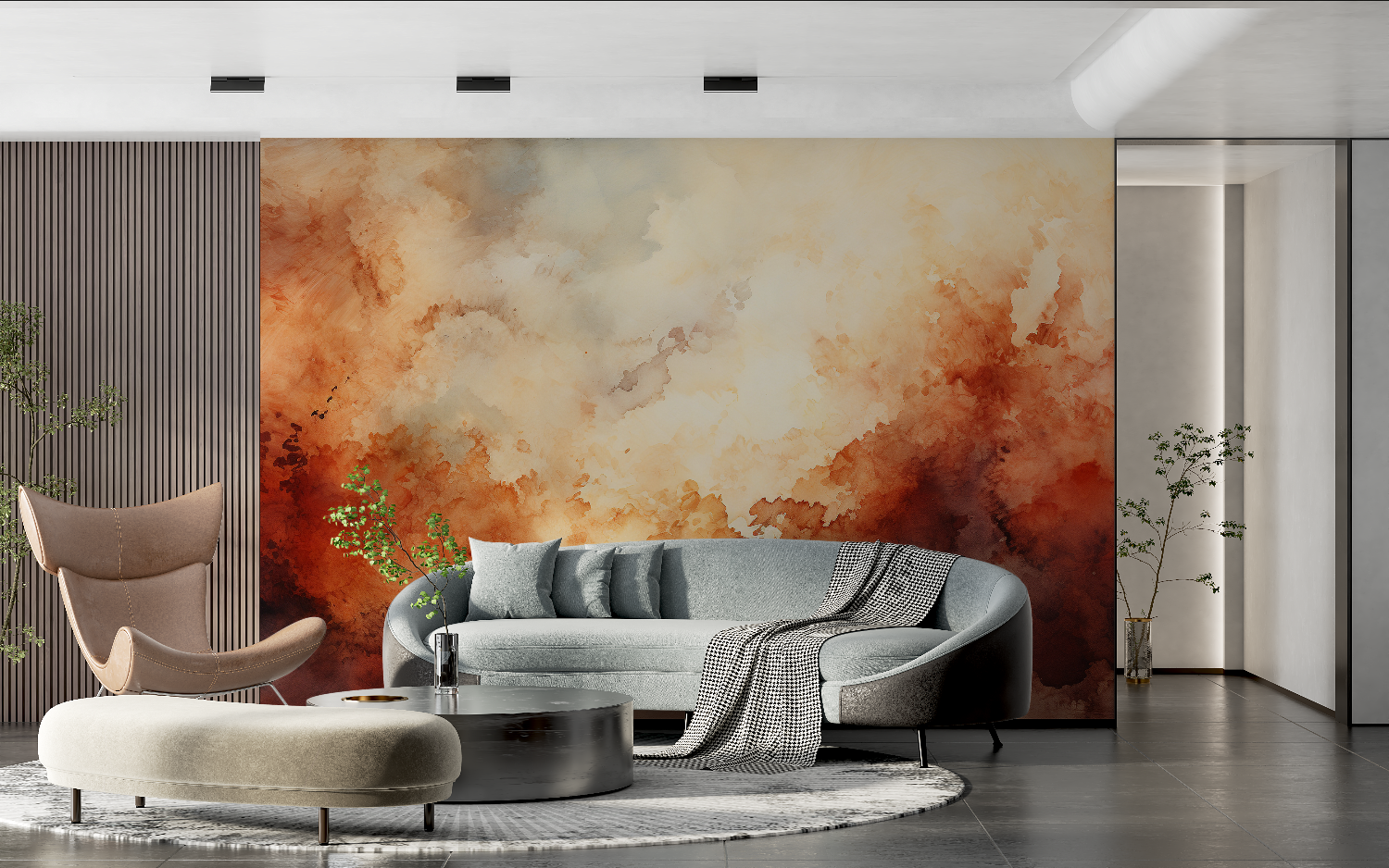 Papier peint aquarelle nuances foncee tendance 2024
