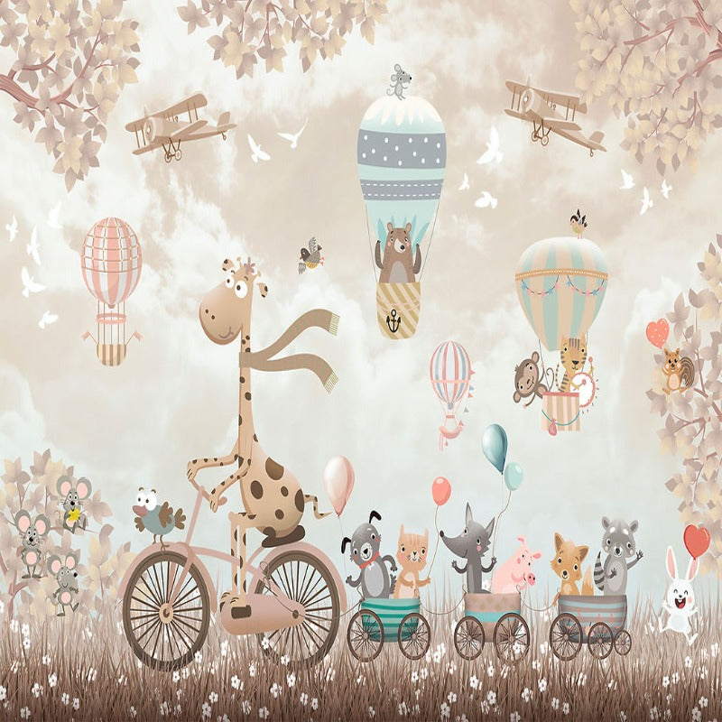 Animals Wallpaper <br/> Beige Giraffe on Bike