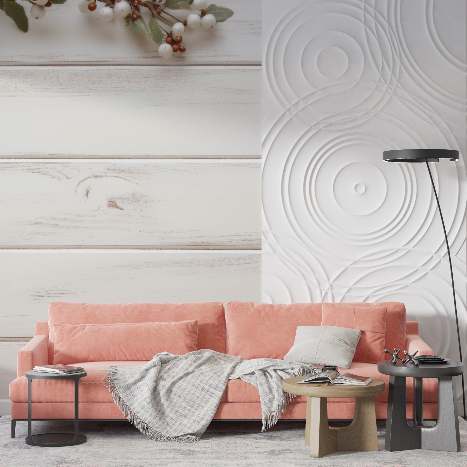 Papier peint imitation chalet chambre cocooning mur