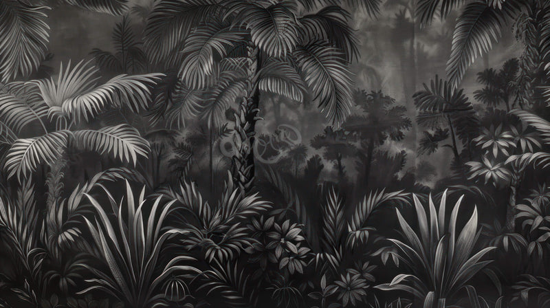 Papier Peint Noir Tropical