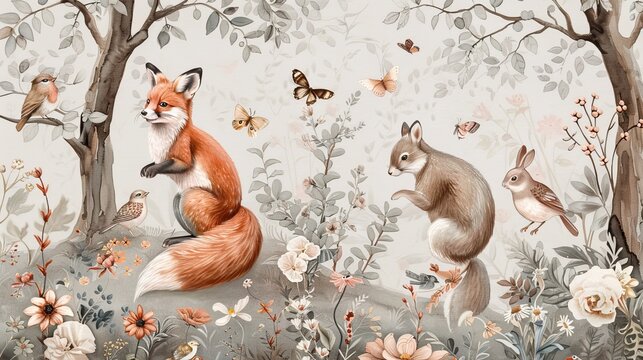 Custom-made baby wallpaper Animals