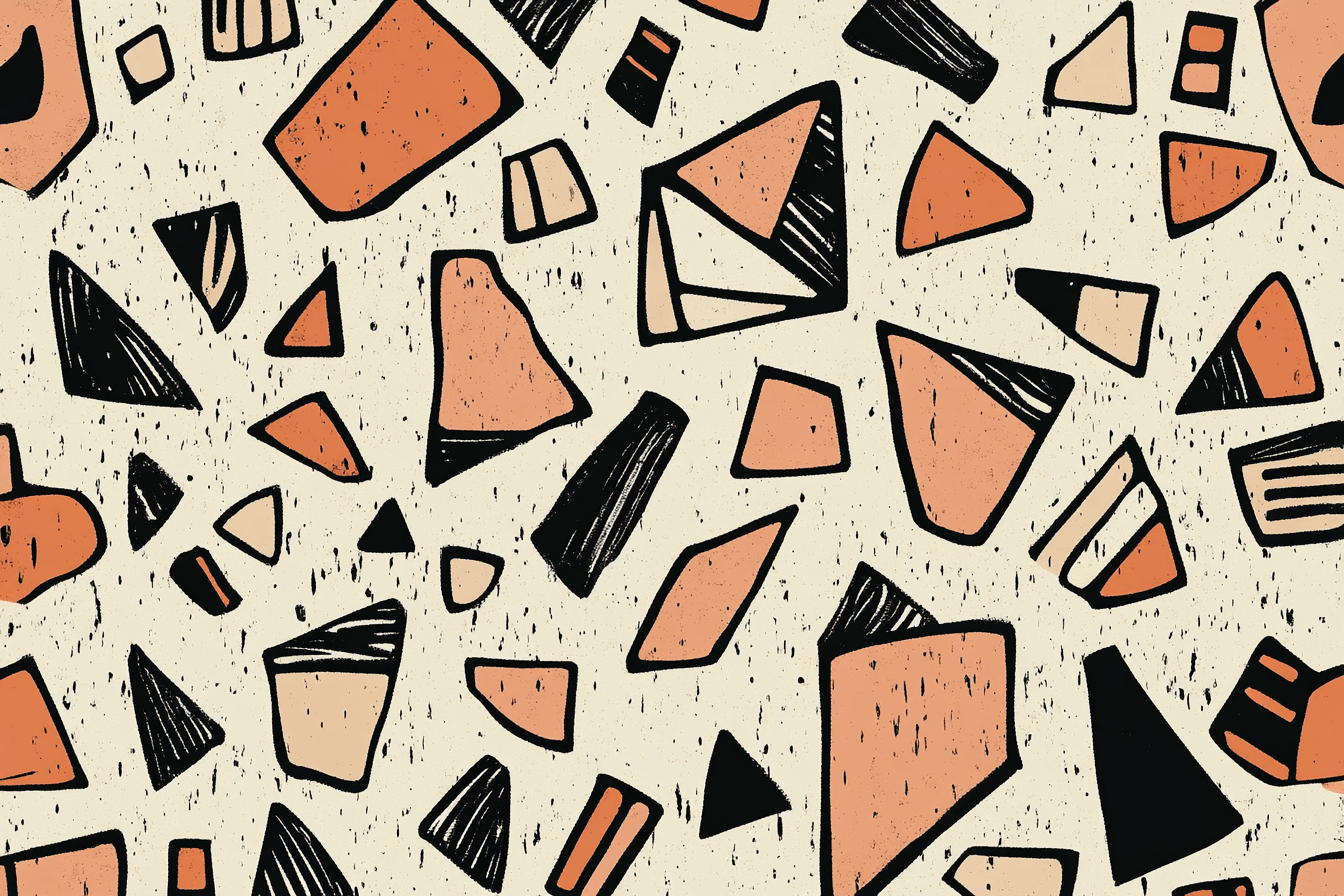 Papier Peint Terracotta Géométrique Abstrait
