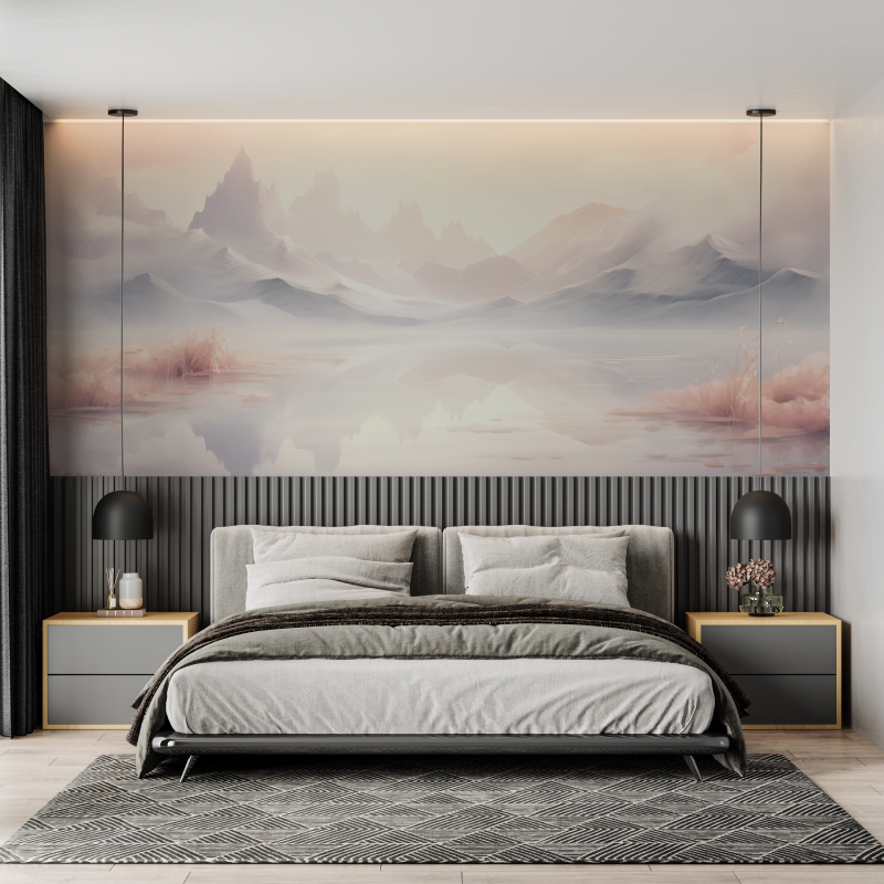 Papier peint aquarelle nature douce mural adulte