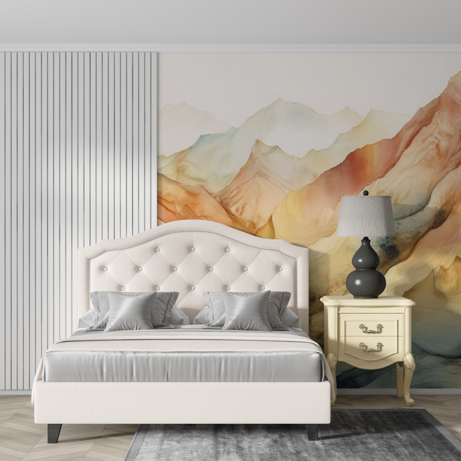 Papier peint aquarelle pastel douce design