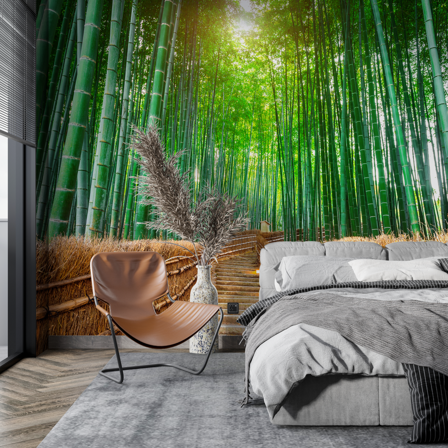 Trompe L Oeil Bamboo Wallpaper - Second Image