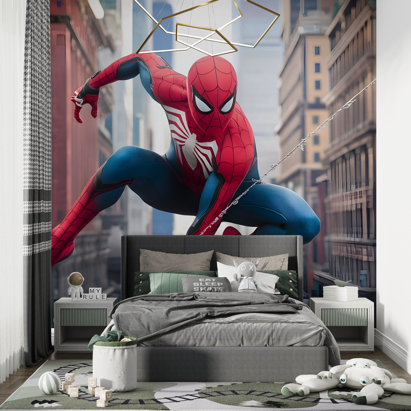 Papier Peint Enfant Spiderman - mur chambre panoramique