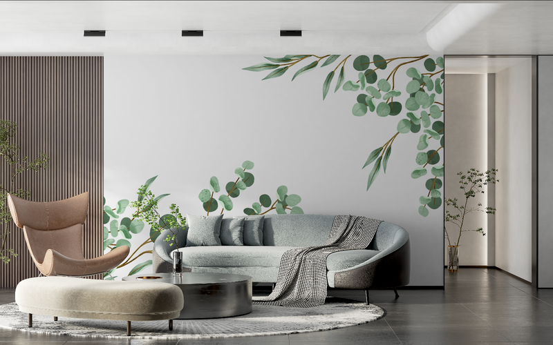 Papier Peint Vert Eucalyptus Chambre - tendance 2024