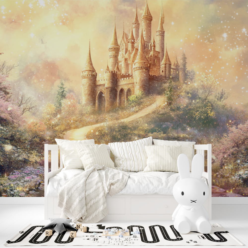 Papier peint princesse forteresse enchantee tapisserie fille