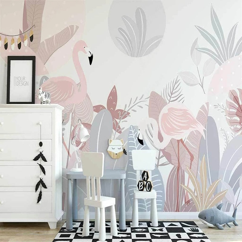 Pastel Baby Pink Flamingo Wallpaper