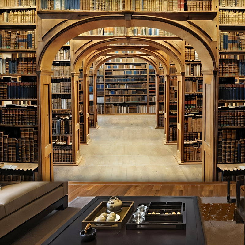 Papier Peint Trompe L'oeil Bibliothèque