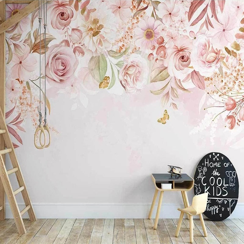 Flower Wallpaper <br/> Delicate Pink Button