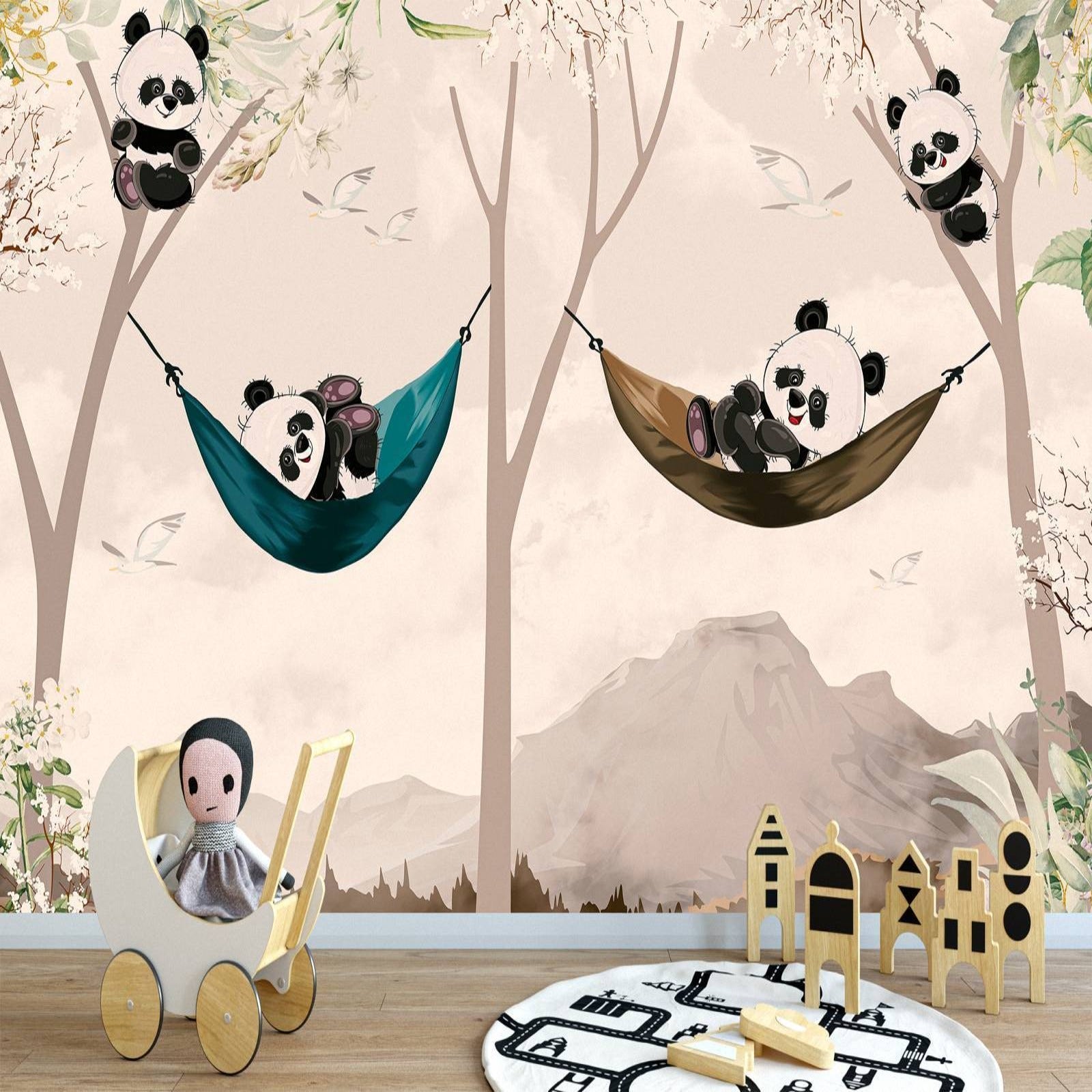 Animals Wallpaper <br/> Baby Panda and Hammock