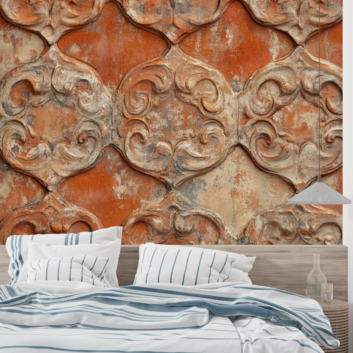 Papier peint terracotta inspiration antique leroy merlin