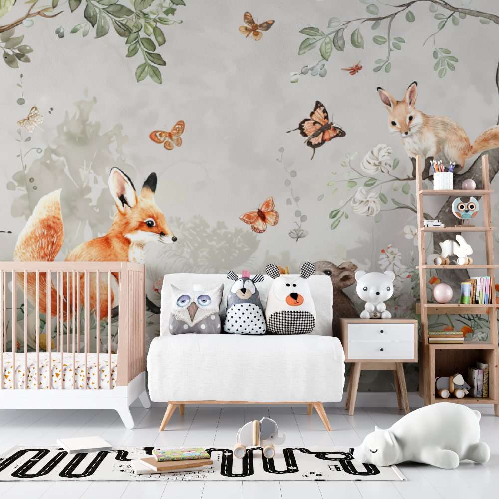 Papier peint bébé Animaux de forêt - chambre de bebe