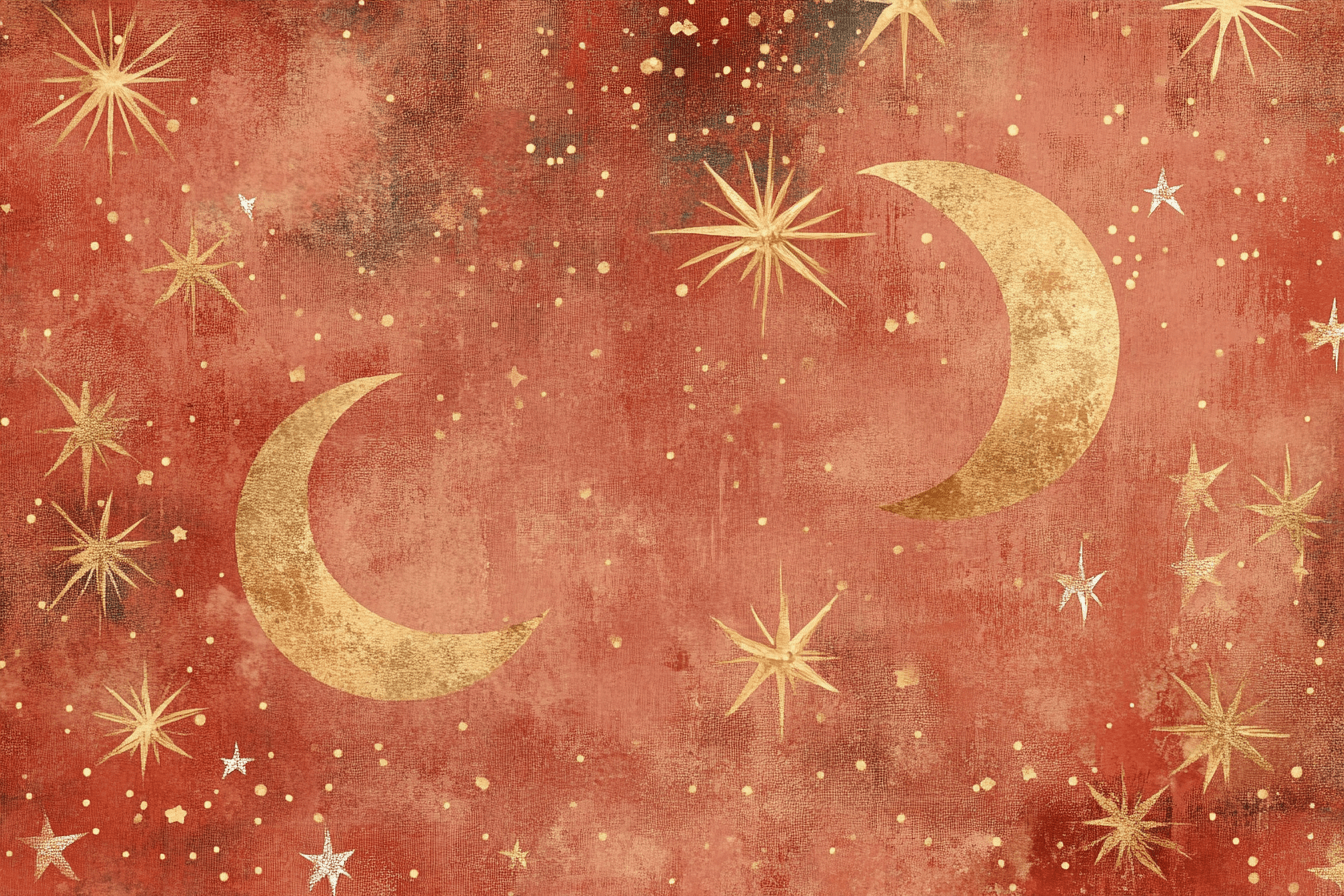 Papier Peint Terracotta Oriental Lunes Et Étoiles