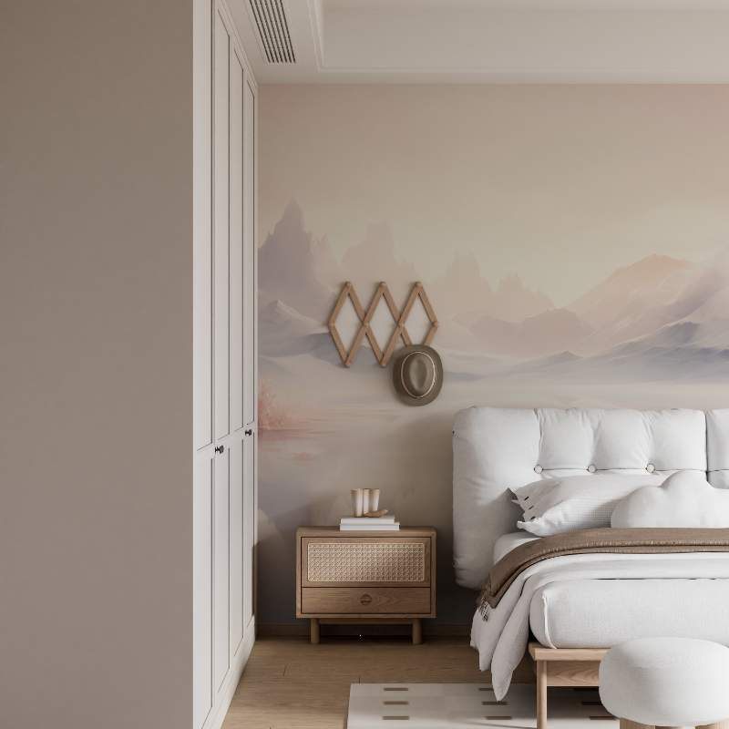 Papier peint aquarelle nature douce mural