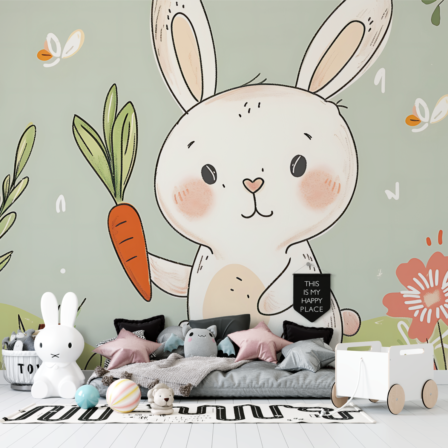 Papier Peint Enfant Lapin - chambre petit