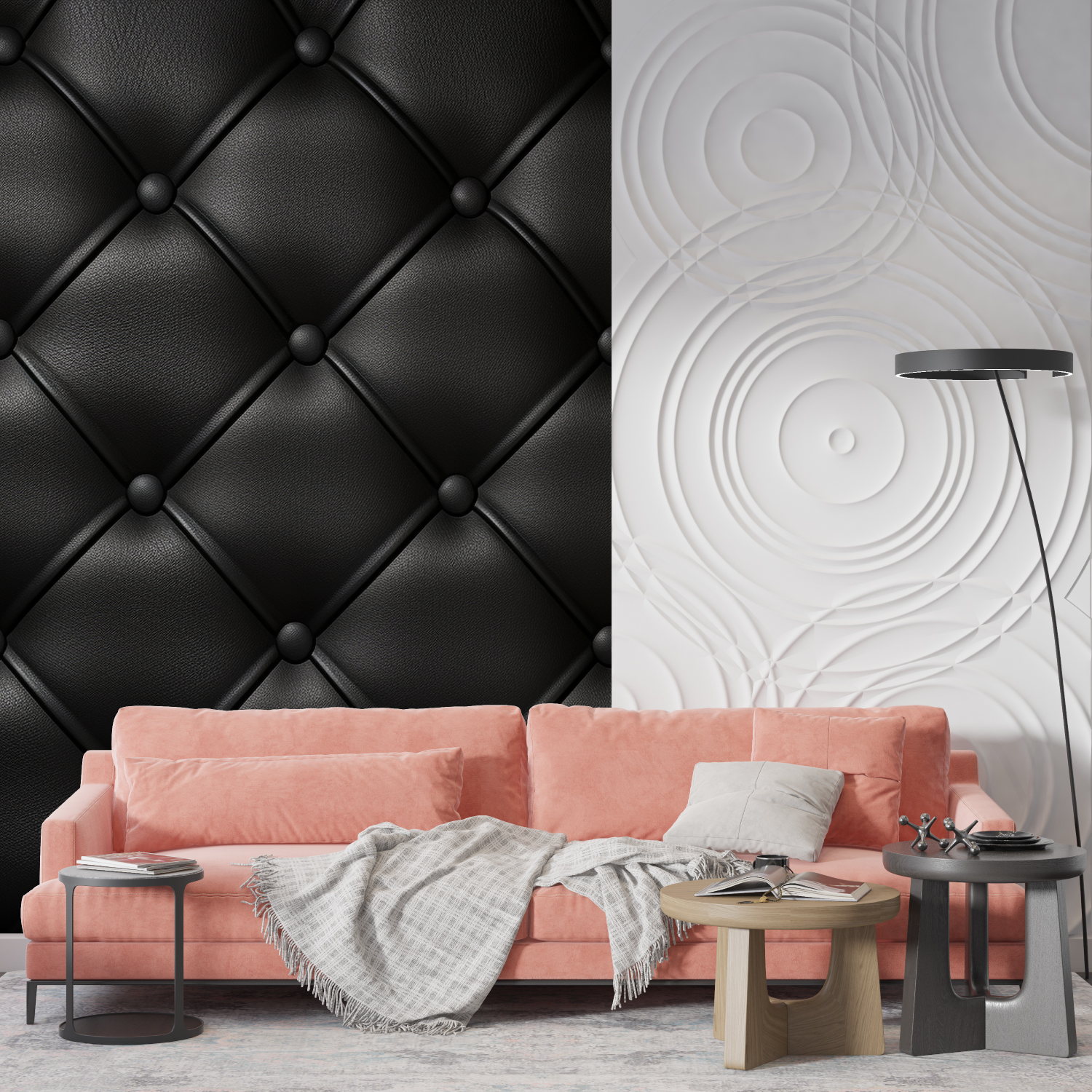 Padded black wallpaper - Second Image