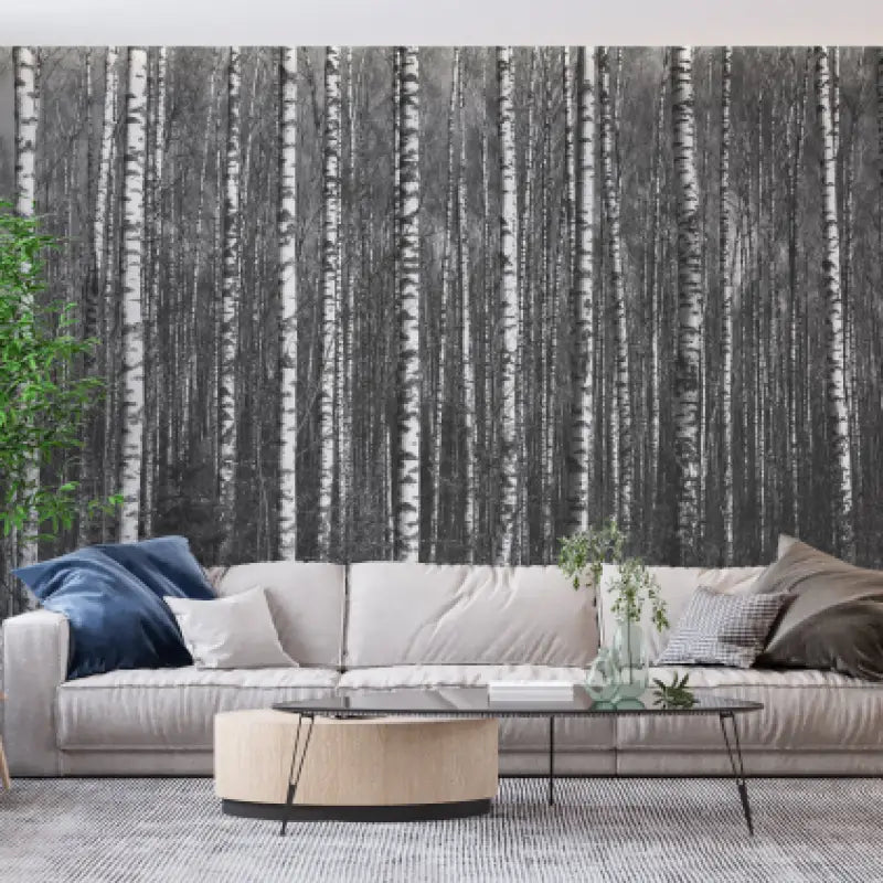 Black and white wallpaper room