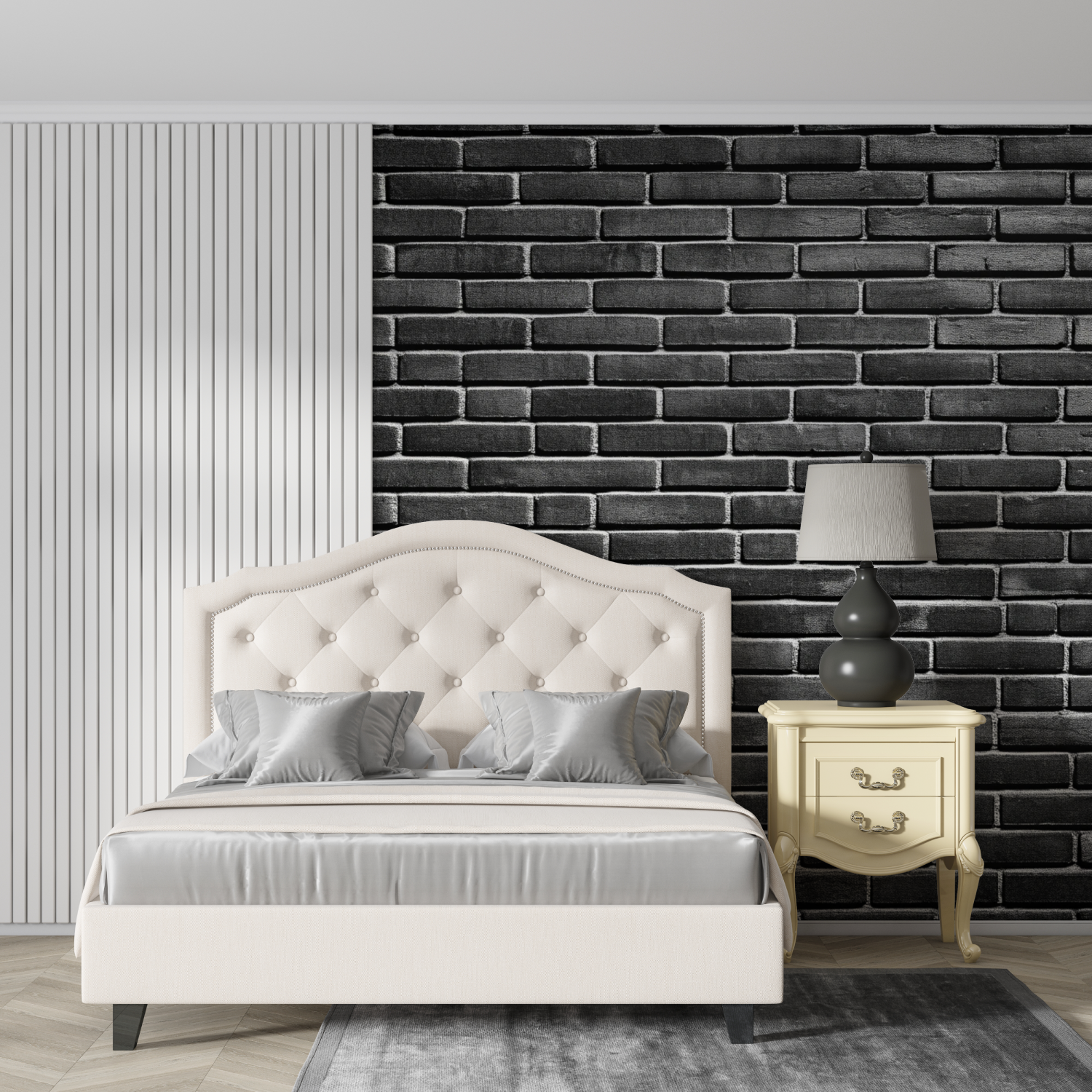 Papier Peint Brique Noir - design