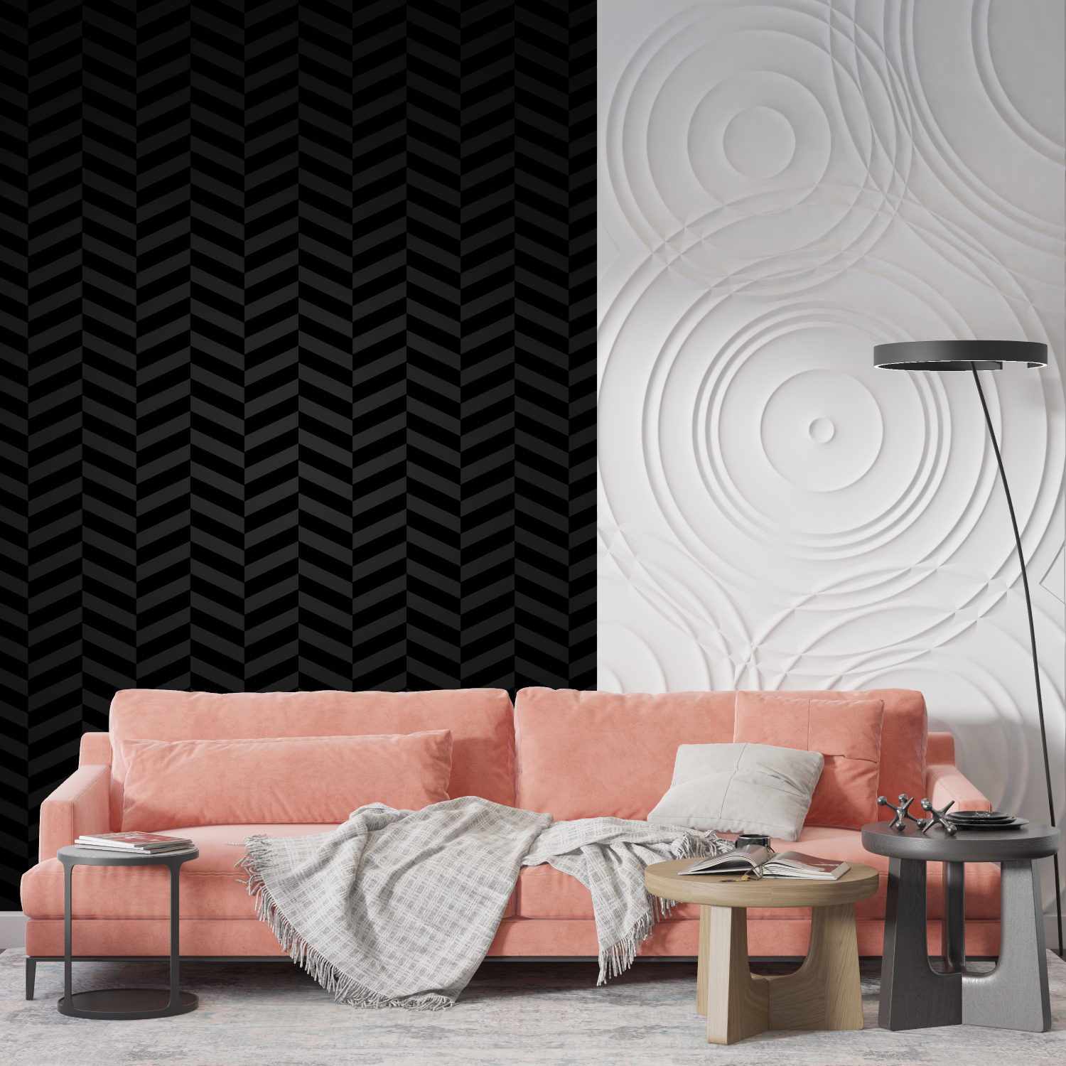 Papier Peint Chevron Noir - tendances