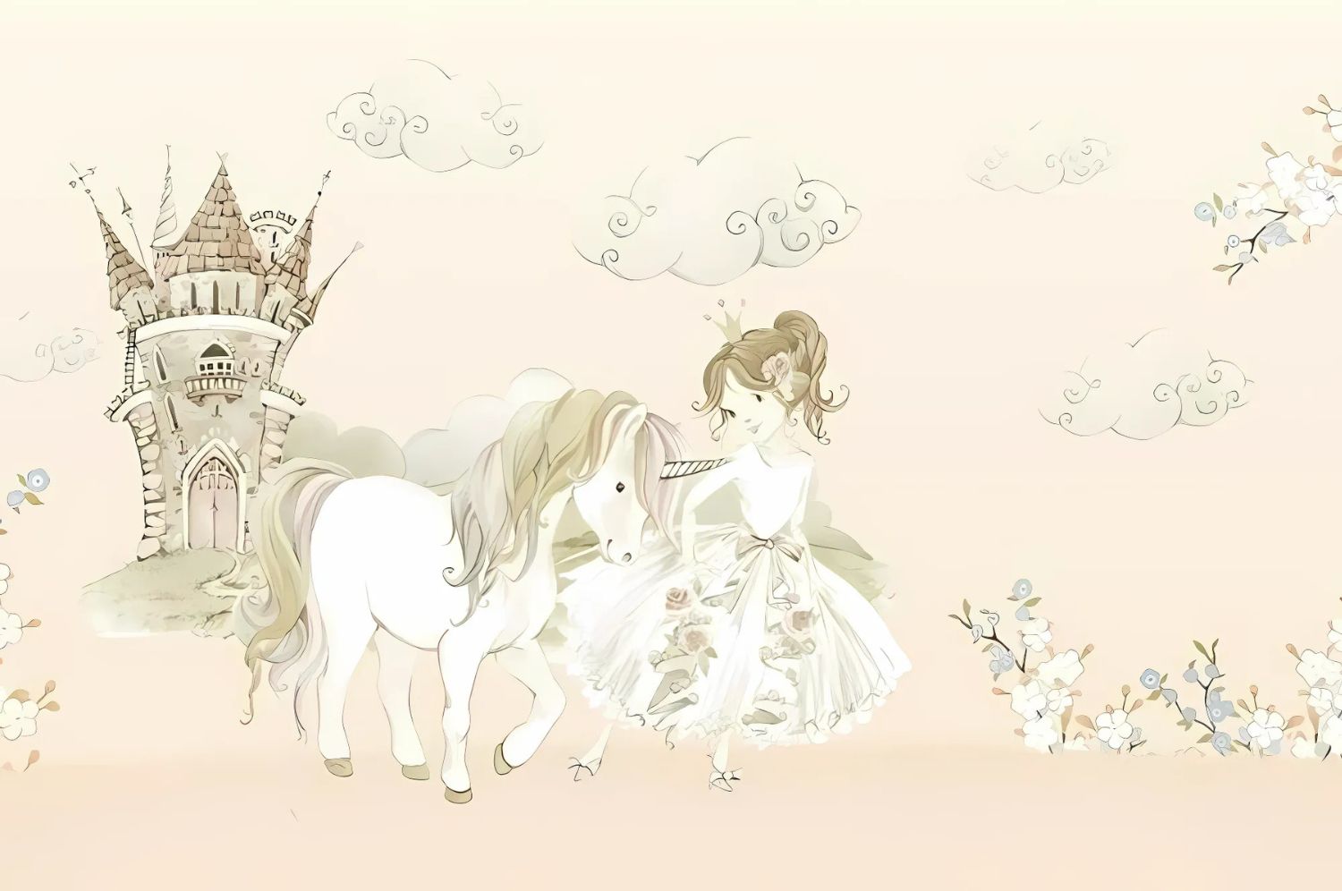 Princess and Unicorn Wallpaper - Second Image