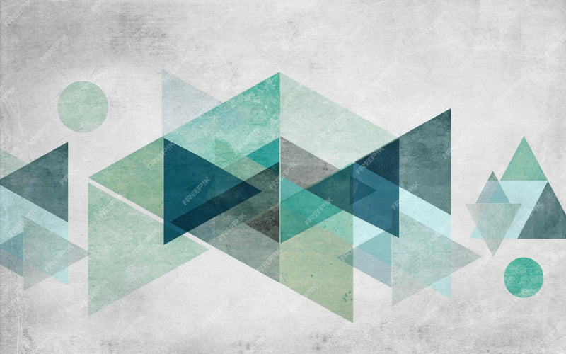 Scandinavian Blue Triangles Wallpaper